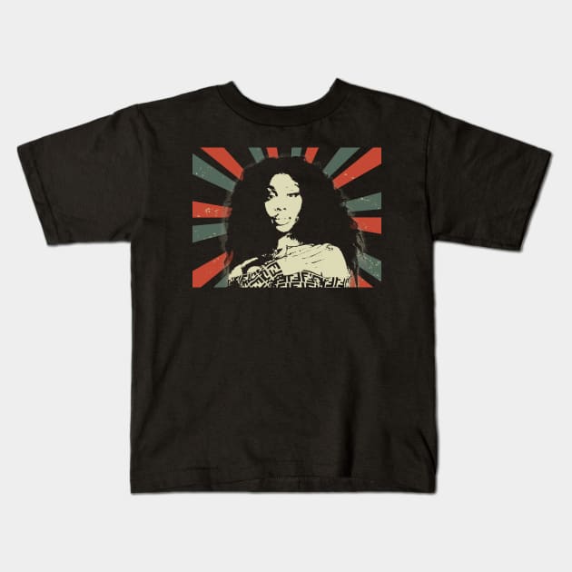 SZA || Vintage Art Design || Exclusive Art Kids T-Shirt by Setipixel